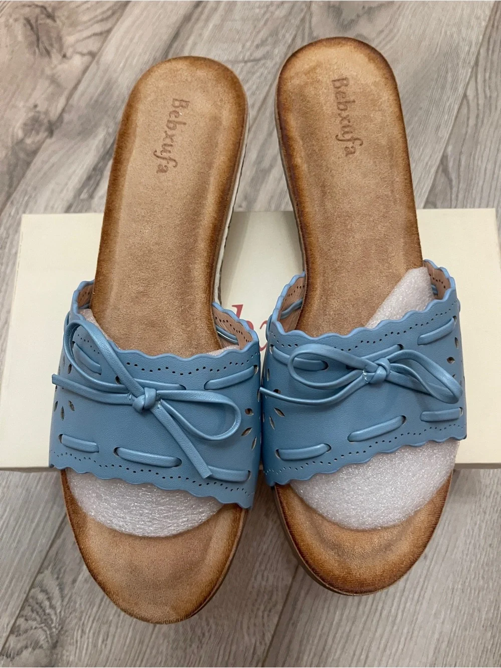 Women’s Sky Blue Espadrille Wedge Slide